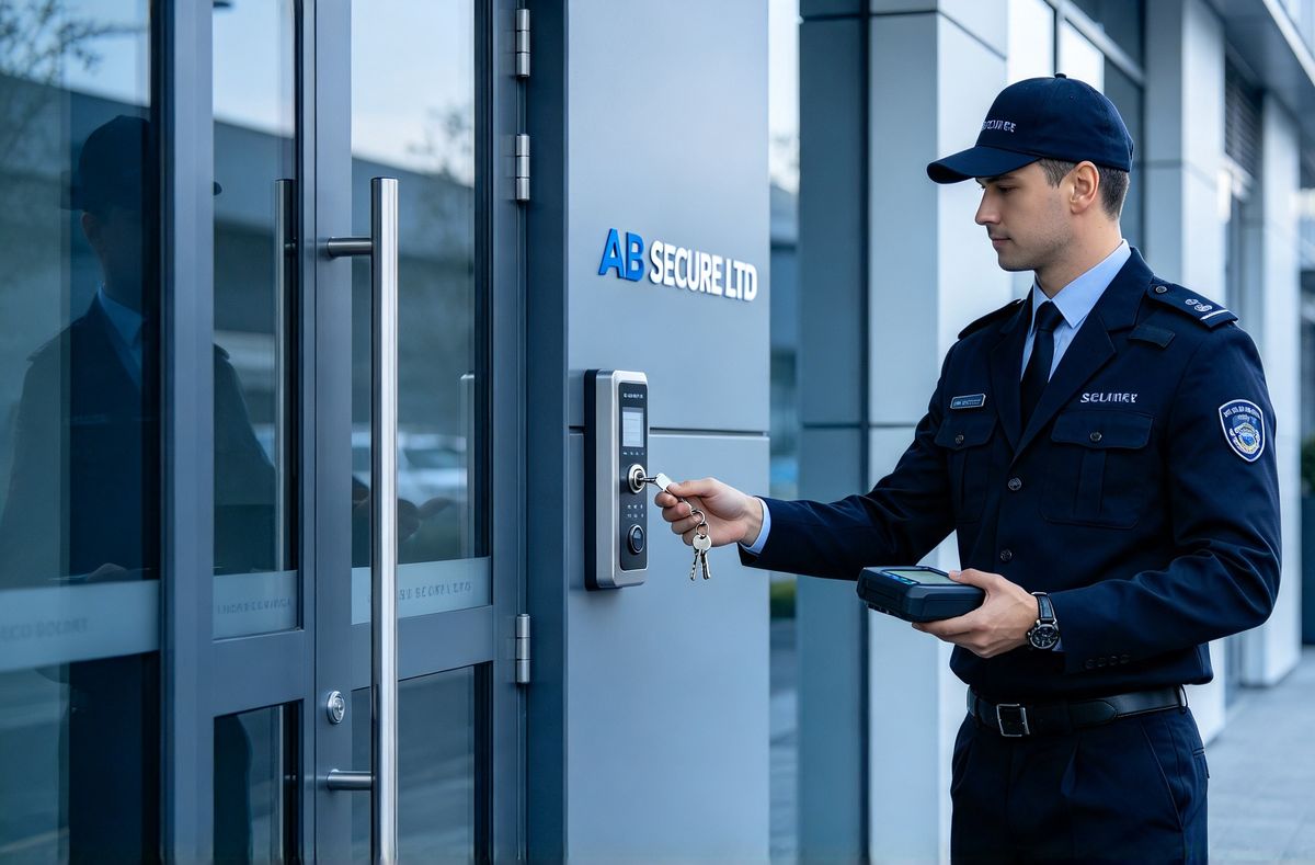 AB Secure key holder unlocking a client building
